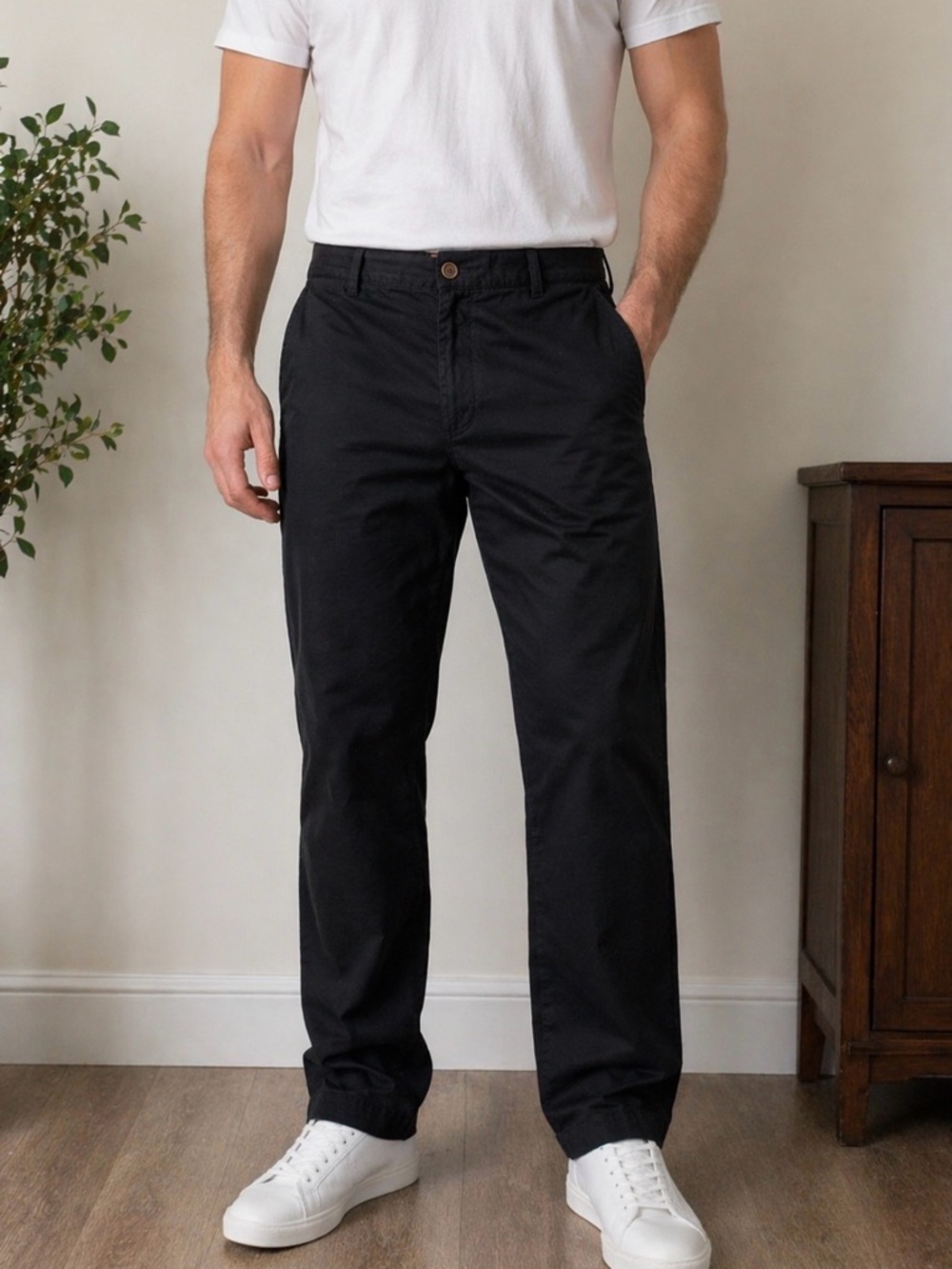 Tommy Bahama Black Pants with Orange Script Logo